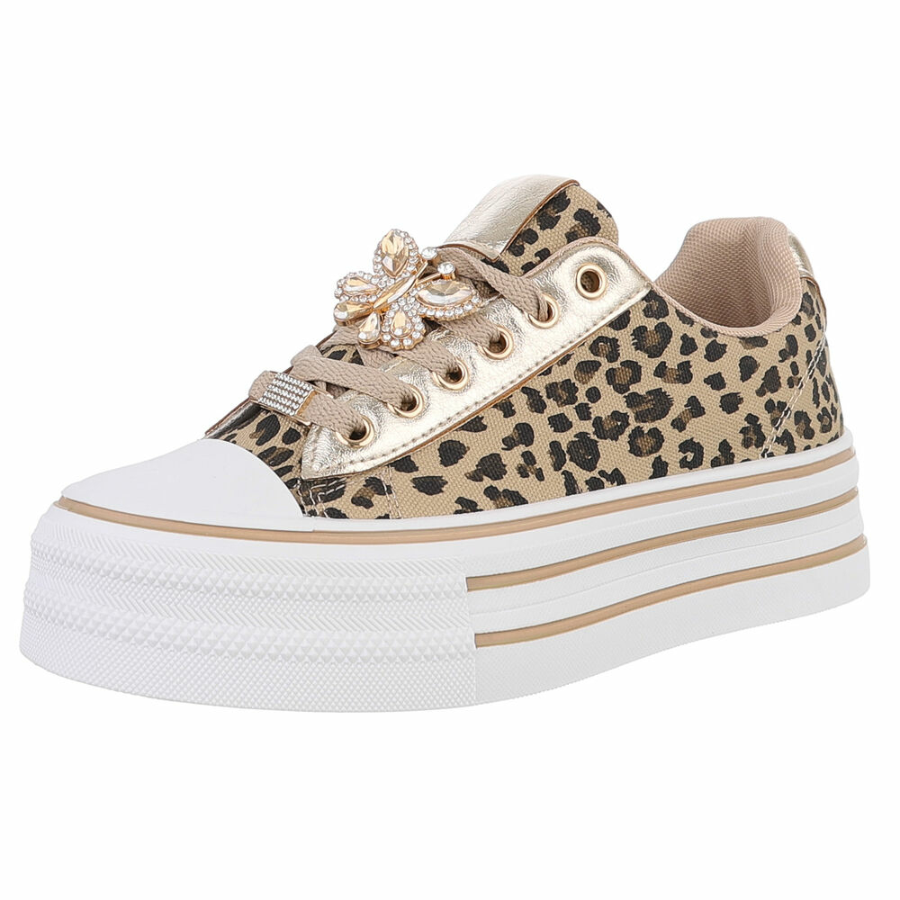 Sneakers cu platforma - imprimeu leopard dama