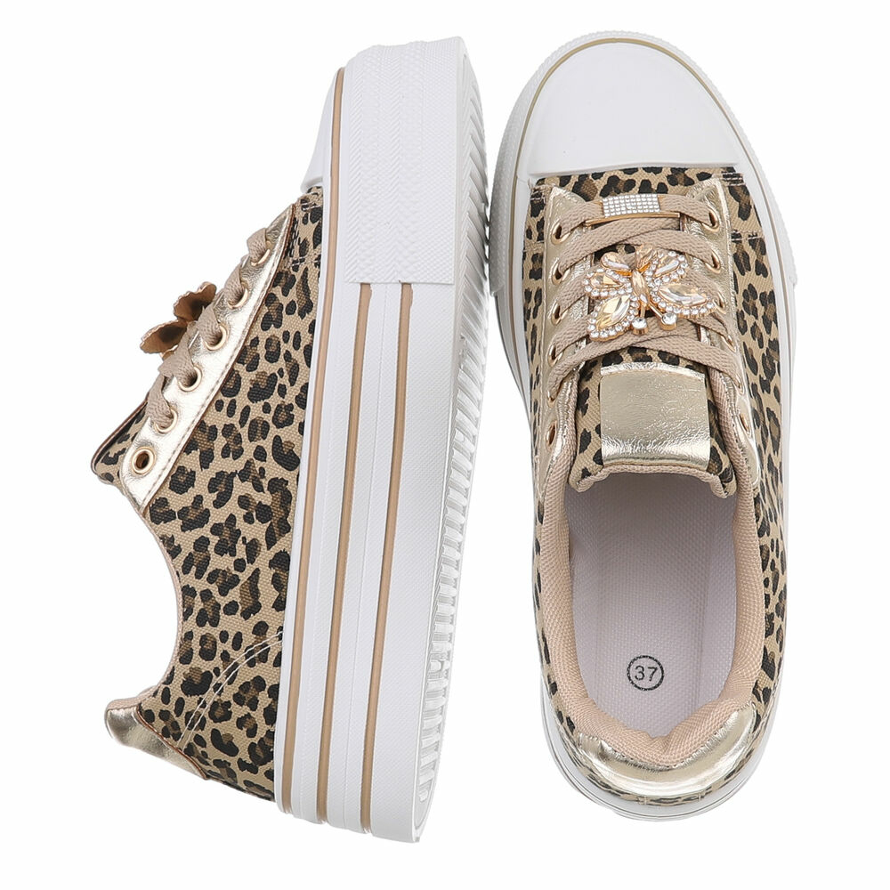 Sneakers cu platforma - imprimeu leopard dama