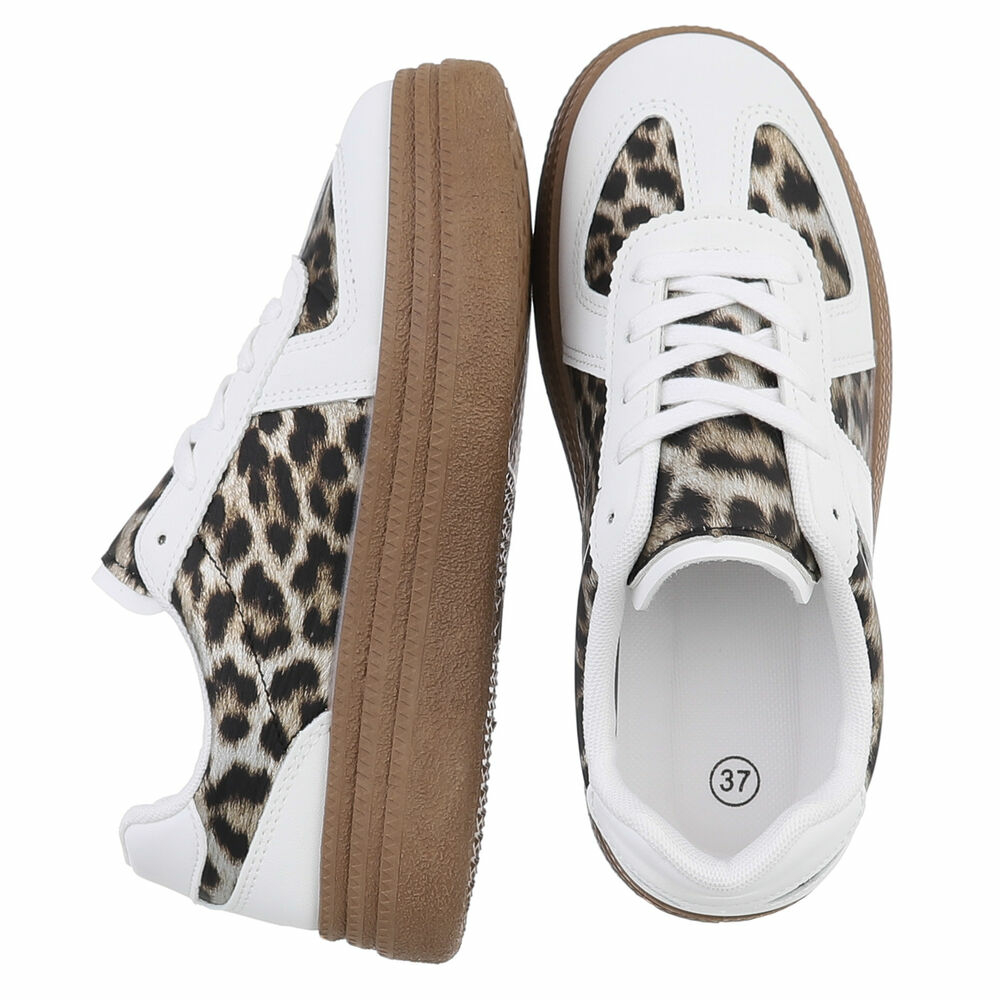 Sneakers josi - leopard alb dama