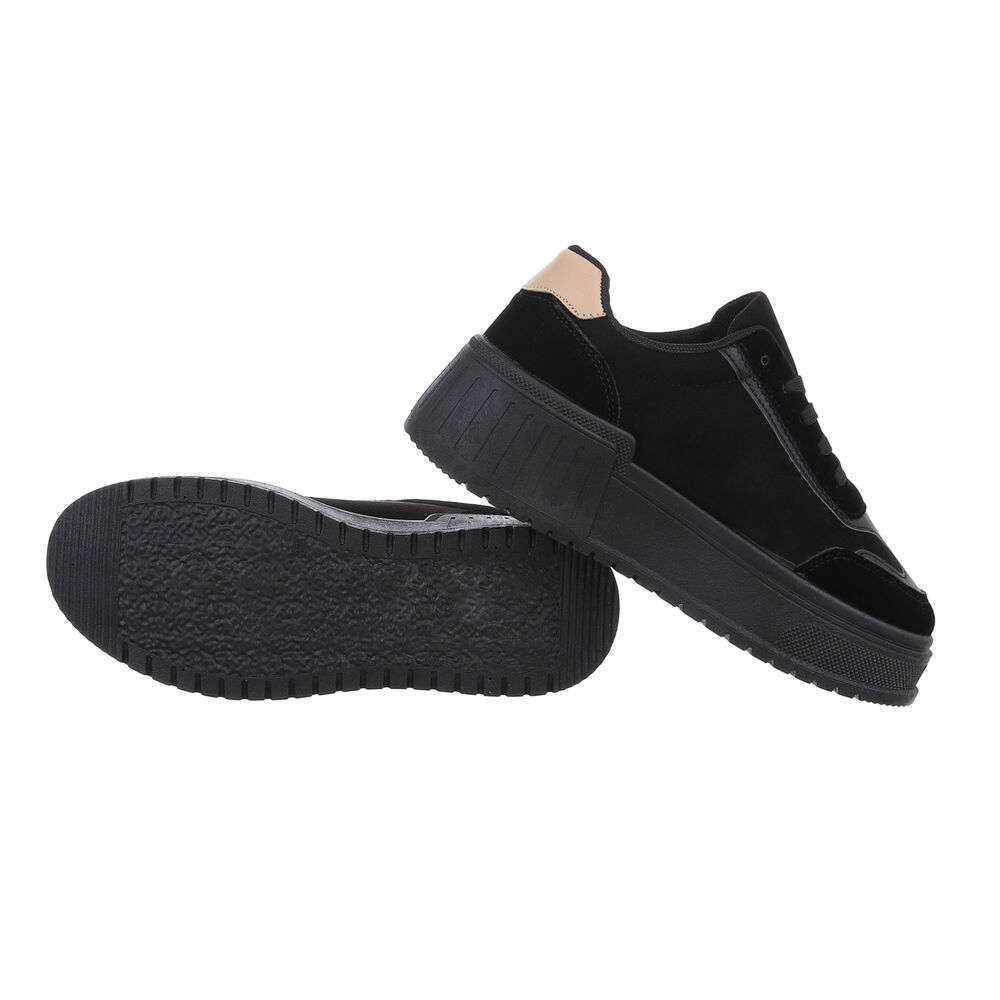 Pantofi sport talpa groasa - negru dama