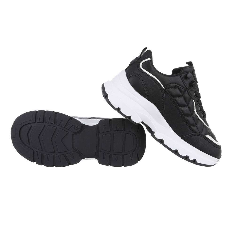 Pantofi sport talpa groasa - negru dama