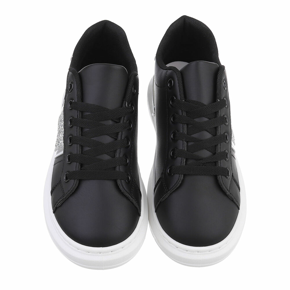 Sneakers cu sclipici - negru dama