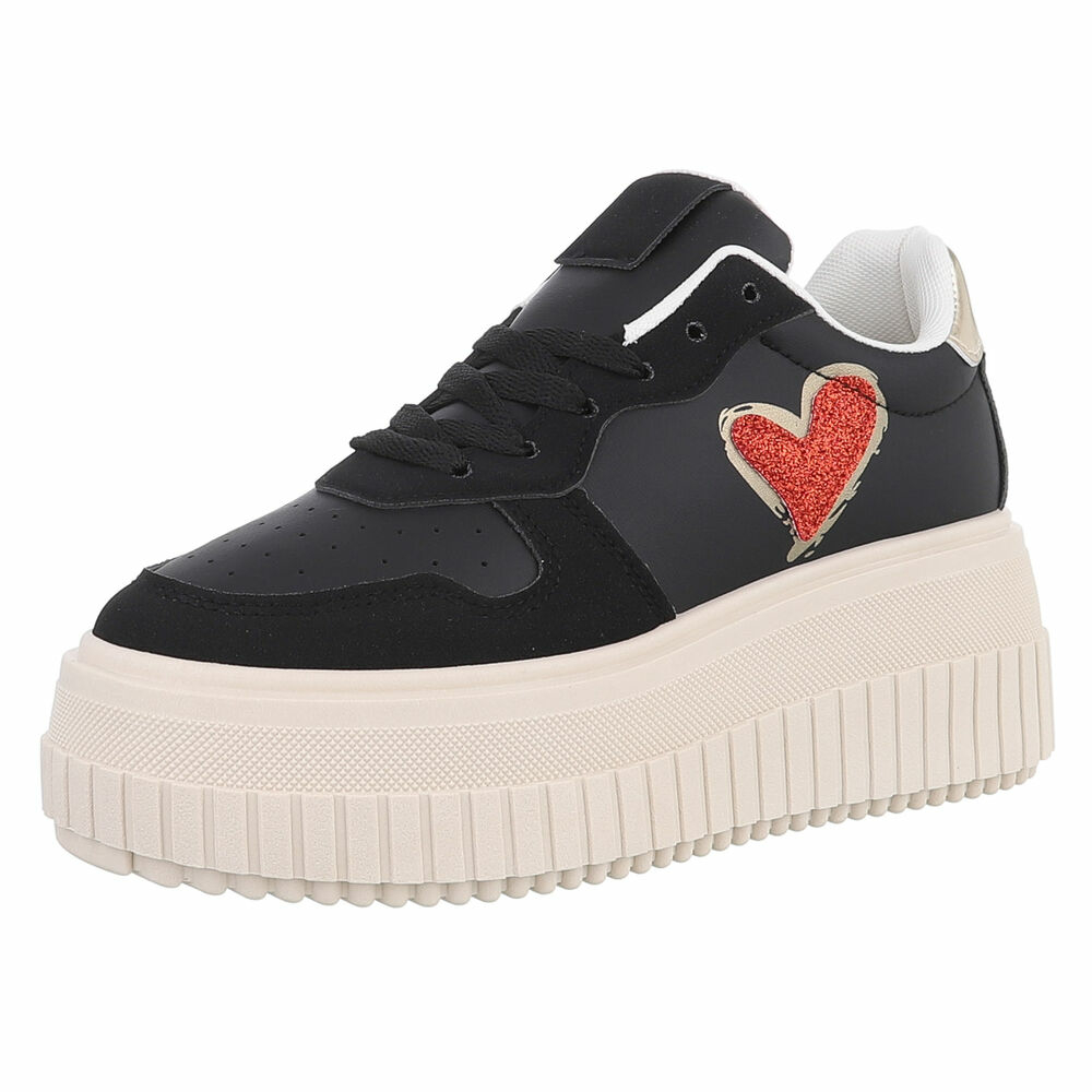 Sneakers talpa groasa - negru dama