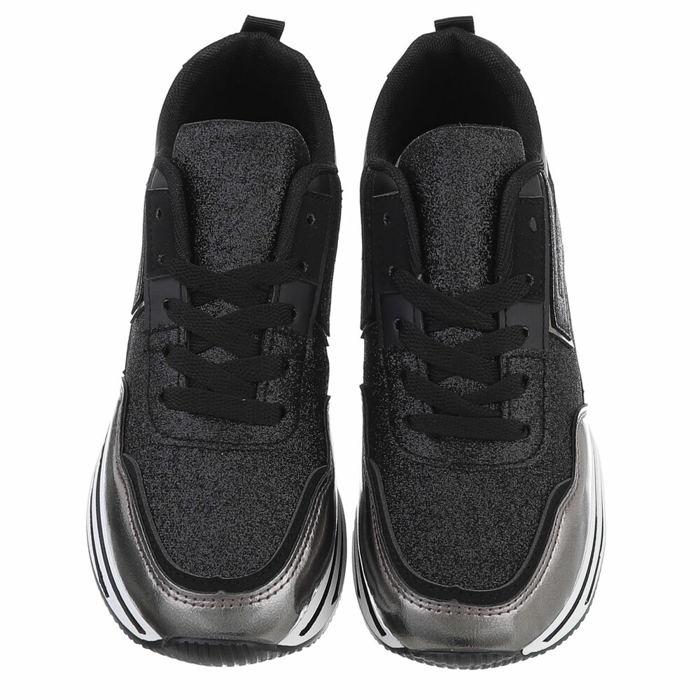 Sneakers cu talpa groasa - negru dama