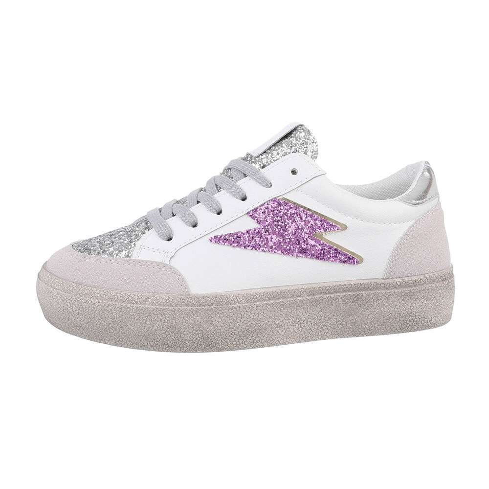 Sneakers cu paiete - violet dama