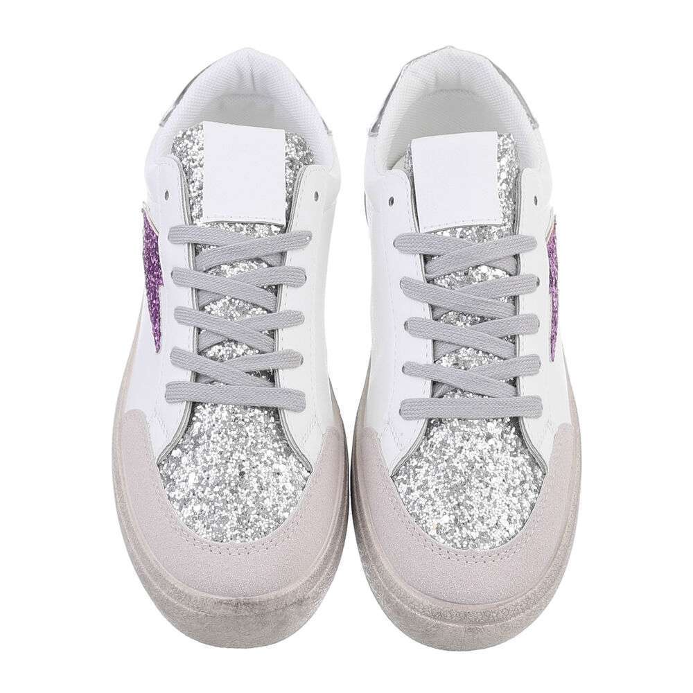 Sneakers cu paiete - violet dama