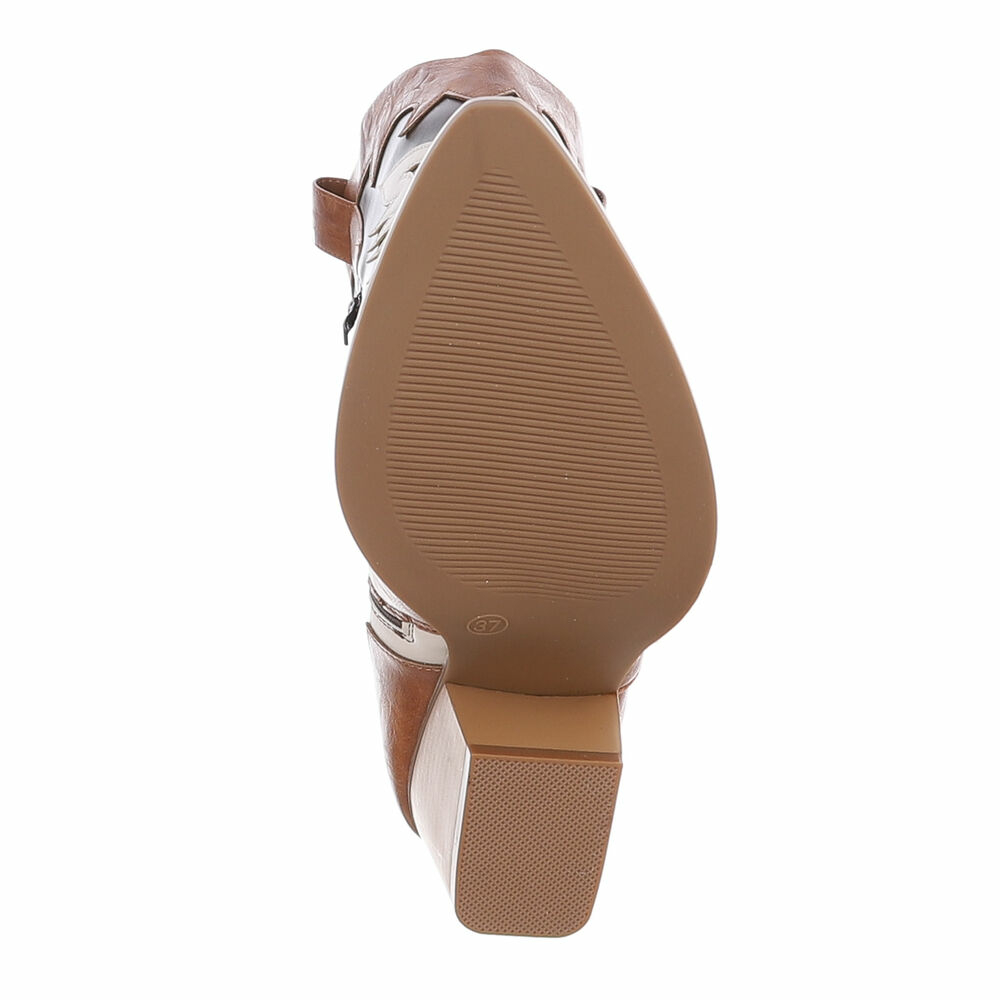 Ciocate texane cu toc gros - & Cizme Biker - camelbeige dama