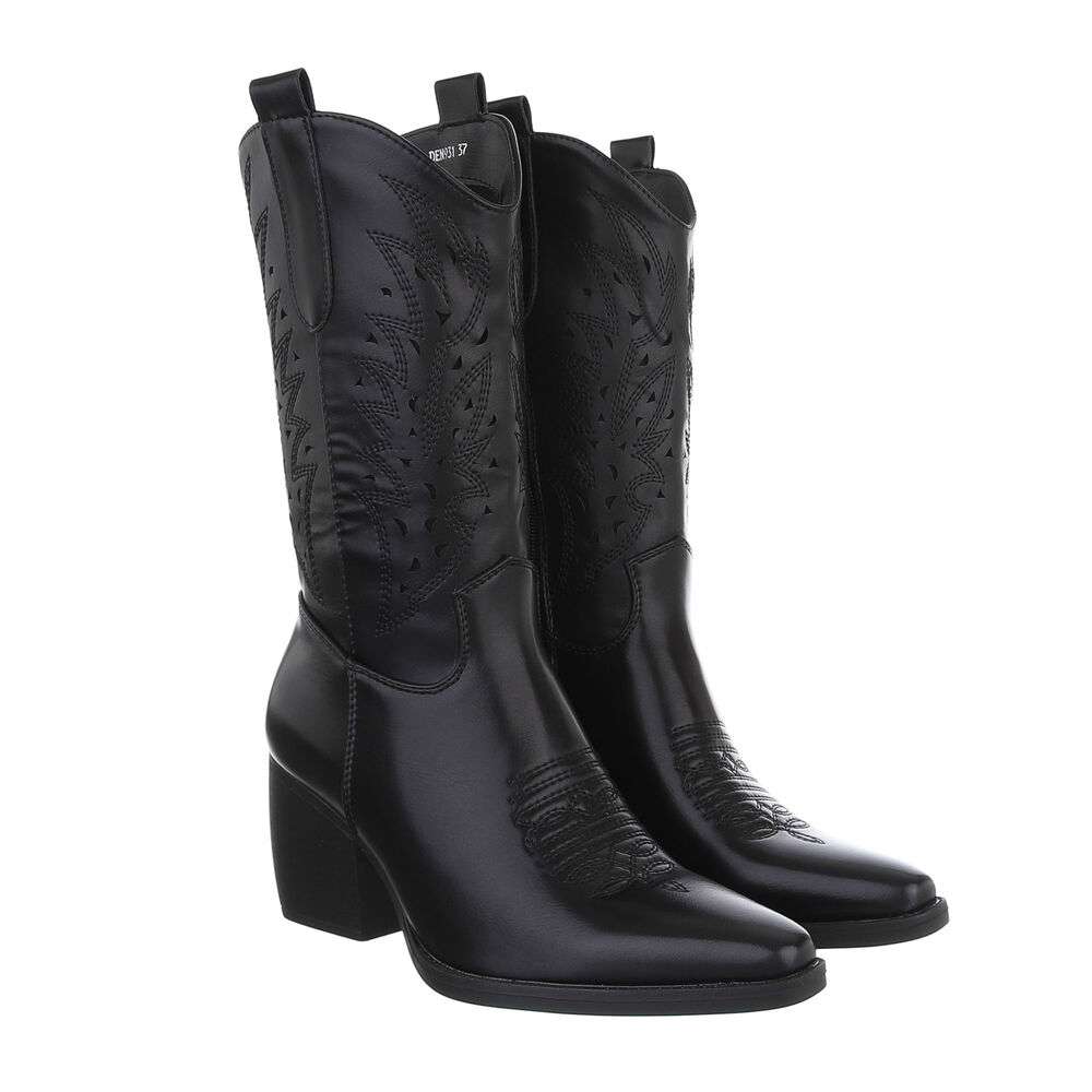 Cizme western - & Cizme Biker - negru dama